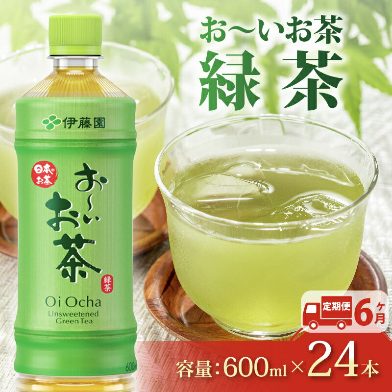 【ふるさと納税】 【定期便6か月】おーいお茶 緑茶 600mL × 24本 6回 お届け 防災備蓄 茶 ペットボトル 飲料 伊藤園 防災 お茶