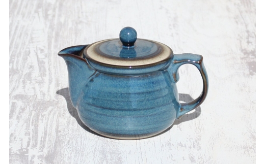 常滑焼　盛正窯　広口ブルーポット　セラメッシュ（陶製茶こし）| 常滑焼 急須 シンプルデザイン おしゃれ 焼き物 特産品 贈り物 プレゼント とこ販 茶器 和食器 陶器 陶磁器 ティーポット キッチン用品 キッチン雑貨 日本製 食器 紅茶 日本茶 愛知県 常滑市
