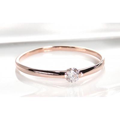 ふるさと納税 昭和町 【0.1ct】K18PG ダイヤモンド一粒リング　9号 |  | 01