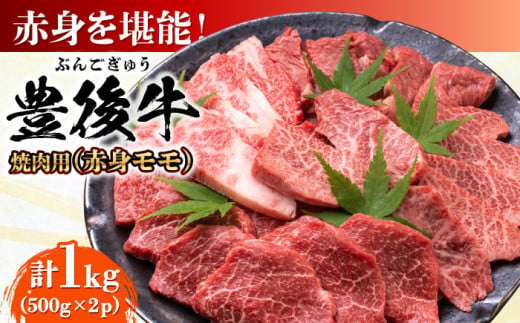 おおいた豊後牛 赤身モモ 焼肉用 1kg(500g×2P) 日田市 / 株式会社MEAT PLUS　牛 うし 黒毛和牛 和牛 豊後牛 [AREI020]