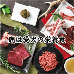 鹿の手づくり食ミニE 肉・骨付きアバラ2種 〈丹波市産〉 鹿肉 ペットフード