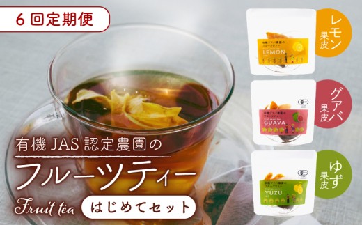 【6回定期便】フルーツティーはじめてセット | 定期便 フルーツティー フルーツ お茶 紅茶 グアバ 柚子 ゆず 檸檬 レモン れもん セット ティーバッグ 有機JAS認定農園 高知県 南国市