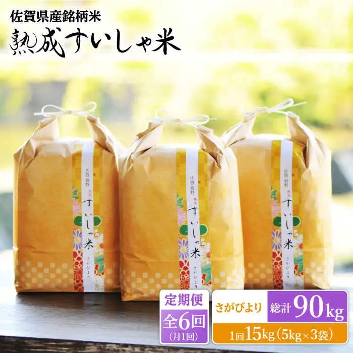 【定期便】 白米 さがびより15kg NAO046 全6回 白米
