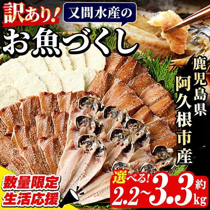 【ふるさと納税】＼高評価★4.41獲得！／＜内容量が選べる！＞訳あり！又間水産のお魚づくし(4種・計32～45枚) 国産 ひもの 魚介 小分け 個包装 詰め合わせ 干物セット みりん干し アジ あじ 開き 鯵 サバ さば 鯖 鰯 いわし イワシ フライ おかず おつまみ【又間水産】