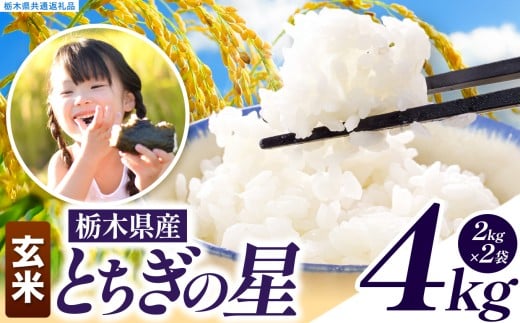 いちご農家さん応援米！ 訳あり 令和7年度産 玄米 約4kg とちぎの星 | 真岡市産 米 お米 こめ 玄米 ご飯 ごはん とちぎの星 大粒 限定 ふるさと納税  栃木県 真岡市 送料無料