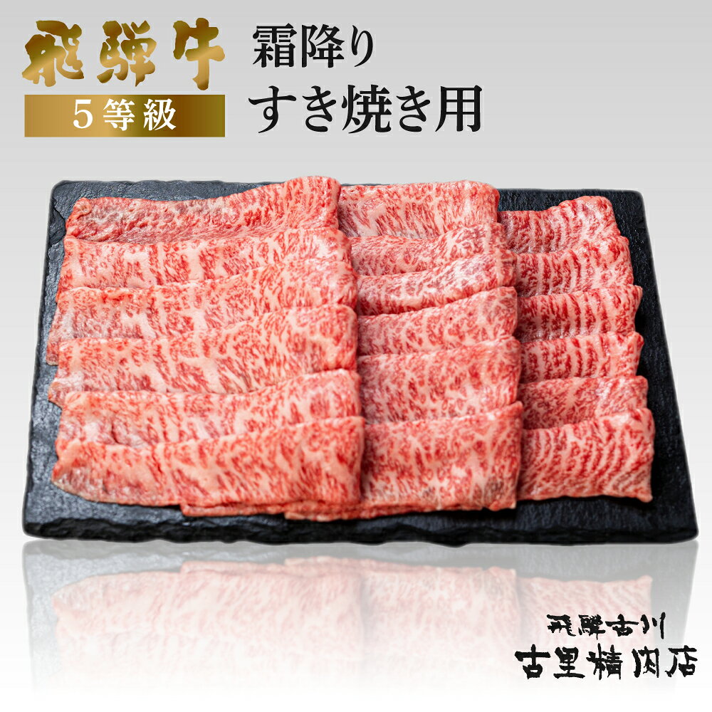 【ふるさと納税】飛騨牛 5等級 霜降り すき焼き用 500g 飛騨市推奨特産品 古里精肉店 謹製 牛肉 和牛 肉 すきやき スキヤキ 熨斗掛け 熨斗掛け 希少部位 高級 すき焼き 飛騨牛 飛騨市