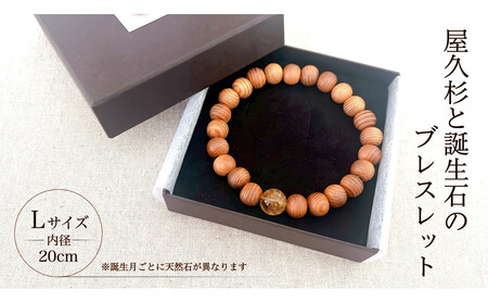 屋久杉×12月誕生石ブレスレット【20cm (L)】