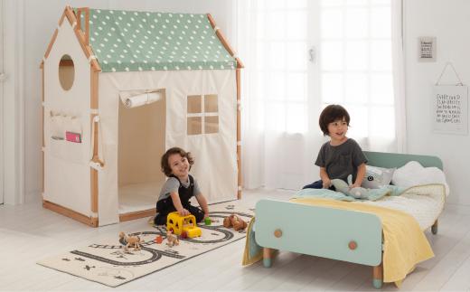 キッズベッド ナチュラル ／ キッズベッド 子供用ベッド 子どもベッド キッズ家具 木製ベッド 天然木 北欧インテリア 子供部屋 ベッドガード 高さ調整 成長対応 子供用寝具 ジュニアベッド キッズル