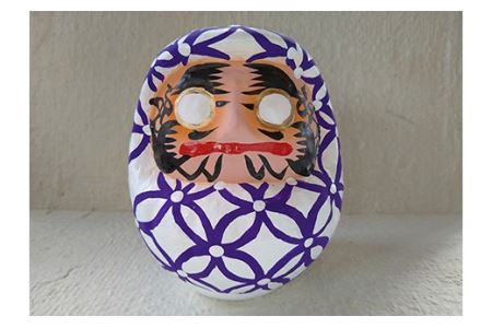 白河だるま ぬ（14cm） 七宝文様 和柄 縁起物 F21R-096