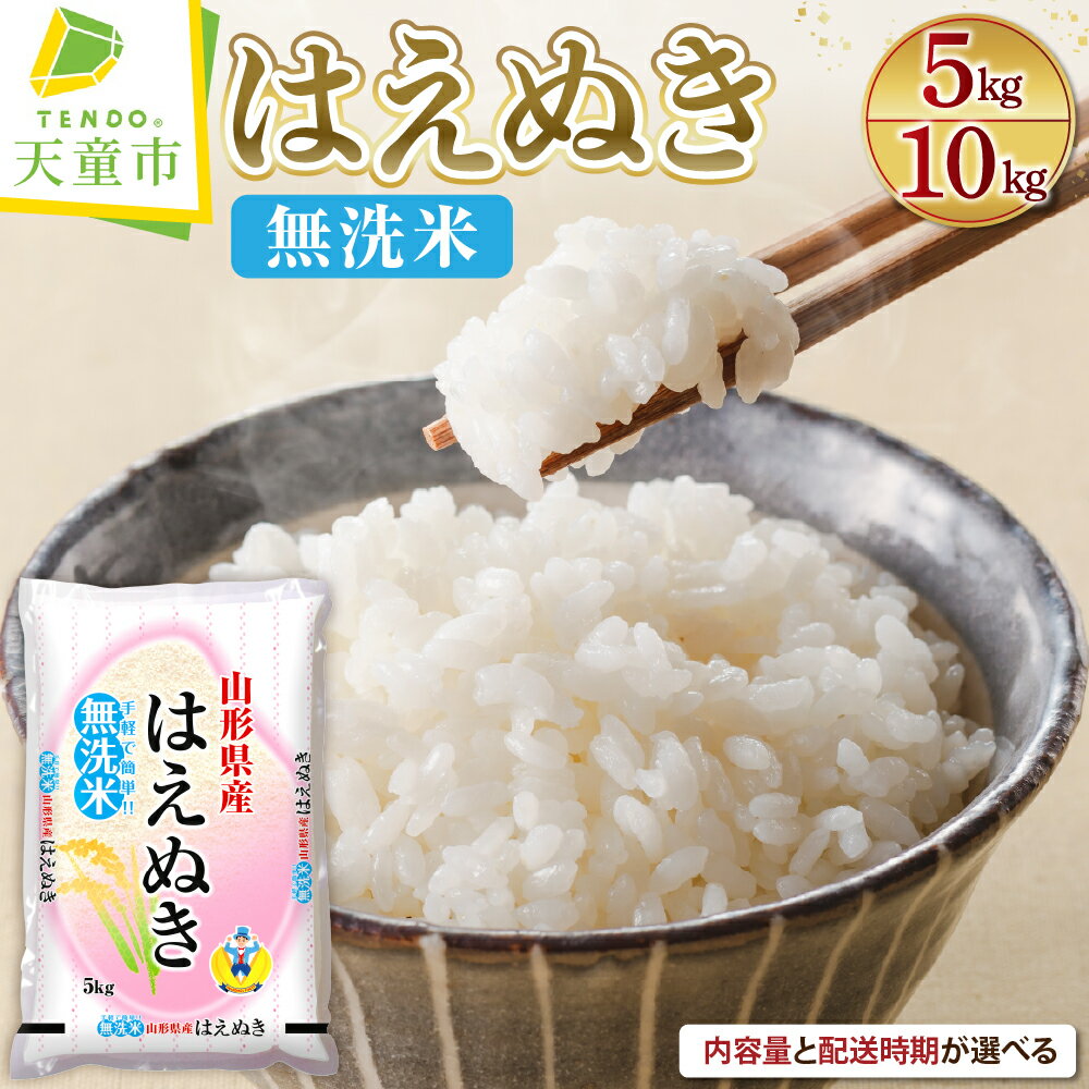 ＼受付再開／ はえぬき 無洗米 12kg / 2kg×6袋【発送時期が選べる】【保管に便利なチャック付き】令和5年産 米 コメ こめ お米 ブランド米 ごはん 白米 ご飯 おにぎり 弁当 おすそ分け 2kg ずつ 小分け 便利 送料無料 予約 【 山形県 天童市 】