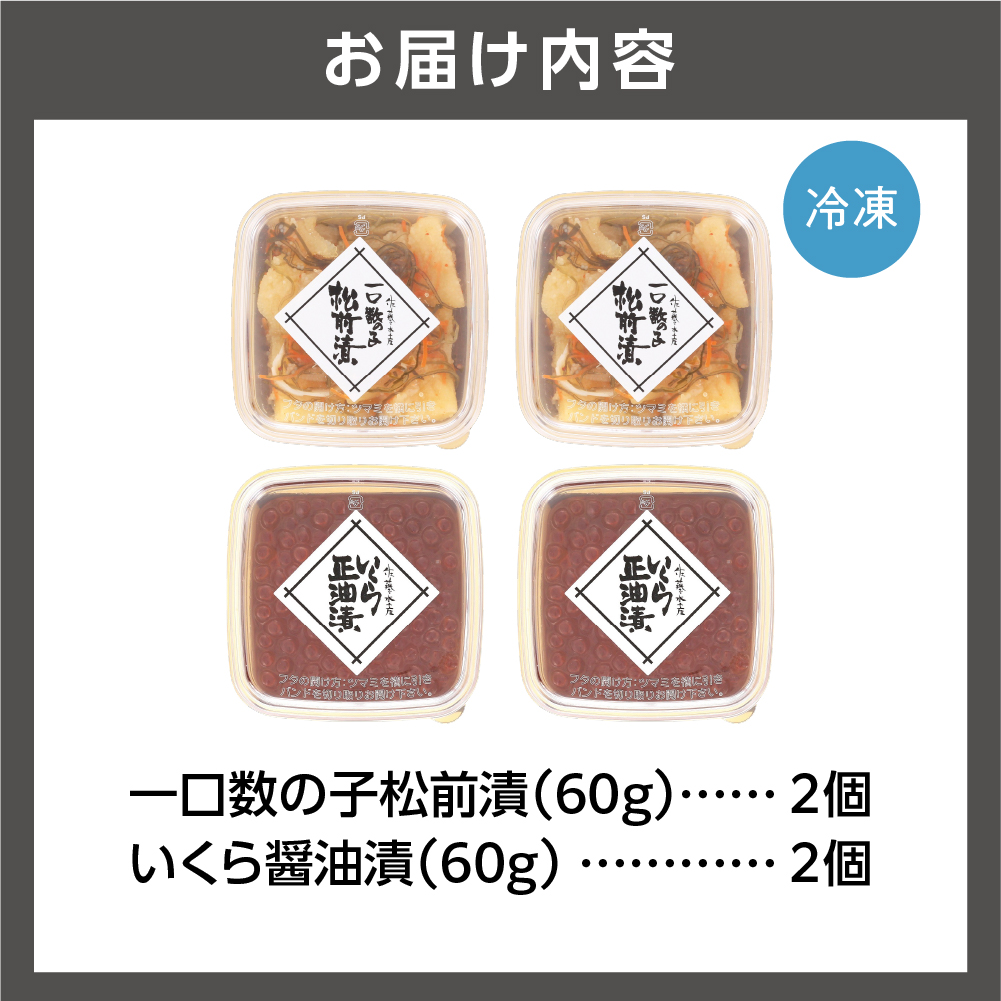 110016002 佐藤水産 ひとくち数の子松前漬といくら醤油漬 各12