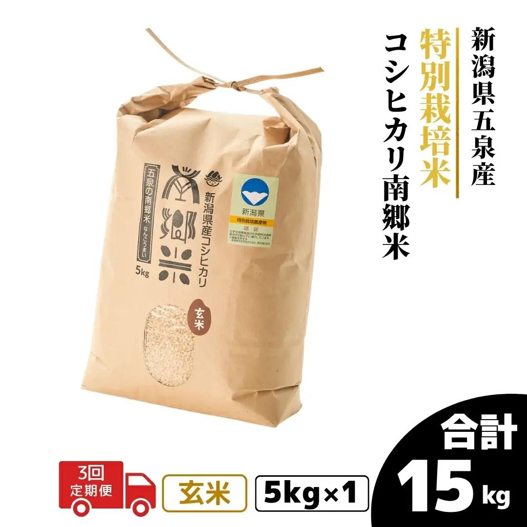 【3回定期便】コシヒカリ 玄米 5kg 特別栽培 南郷米｜玄米 コシヒカリ こしひかり