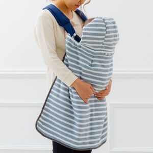 防寒ケープ ボーダー柄 (グレー)｜フットマフ 防寒ケープ ベビーカー ひざ掛け お散歩 お出かけ [1262]