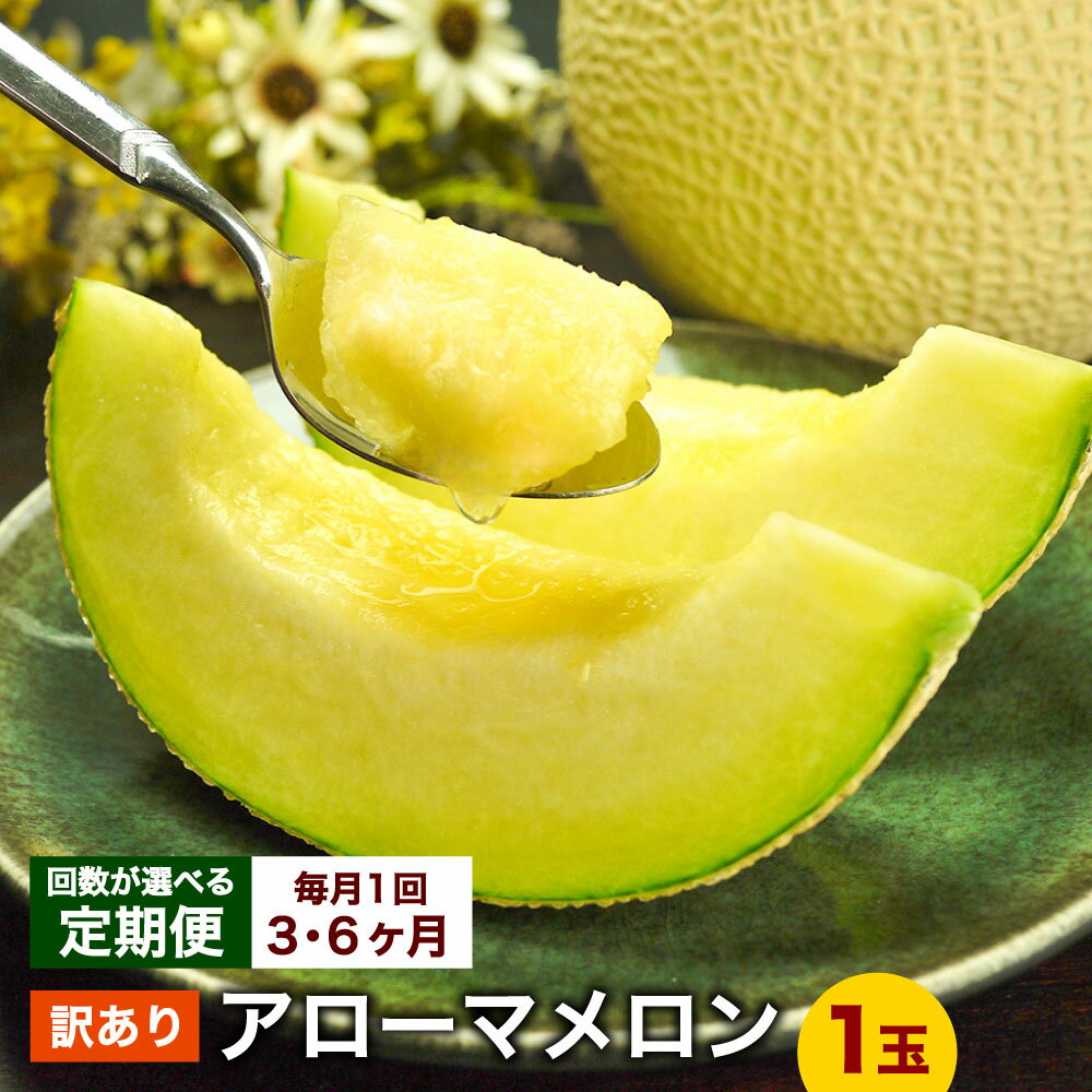 【ふるさと納税】【選べる定期便】【訳あり品】静岡県産 アローマメロン 1玉 約1kg以上＜定期便3ヶ月 または 6ヶ月＞メロン 高級メロン マスクメロン 温室 フルーツ くだもの 果物 化粧箱入 お取り寄せ 国産 静岡県 菊川市 送料無料【通年受付・発送】