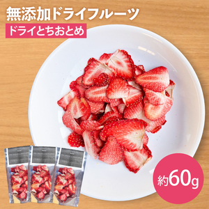 【2025年12月下旬より順次発送】【無添加】ドライとちおとめ 約20g×3｜ドライフルーツ フルーツ くだもの 果物 無添加 いちご 苺 イチゴ とちおとめ 乾燥フルーツ セット 非常食 長期保存 茨城県 行方市(EP-10)