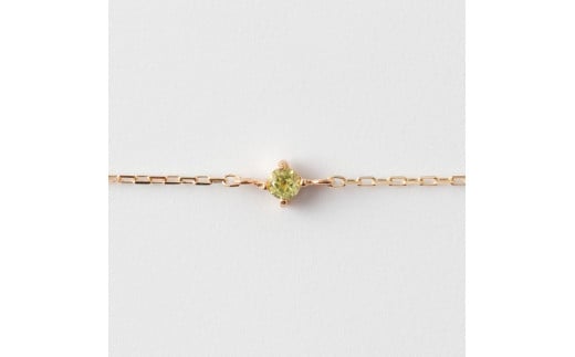 K10イエローゴールド 天然石ブレスレット【8月誕生石ペリドット】華奢見え 4本たてづめ 長さ17cm　K10-07-08 / 金 ゴールド ジュエリー アクセサリー ギフト プレゼント レディース シンプル 定番