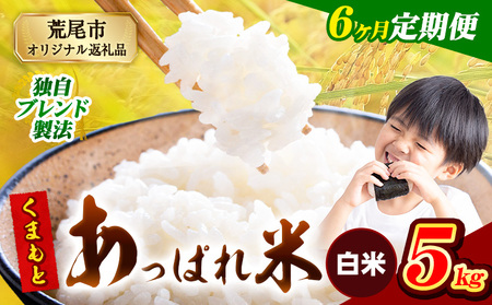 【6ヶ月定期便】 熊本県産 くまもとあっぱれ米 5kg  熊本県産 ふるさと納税  白米 精米 米 こめ ふるさとのうぜい コメ お米 おこめ《お申し込み月の翌月から出荷開始》
