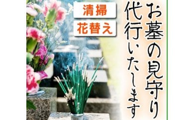 お墓の見守りサービス（清掃・花替）【D-027H】