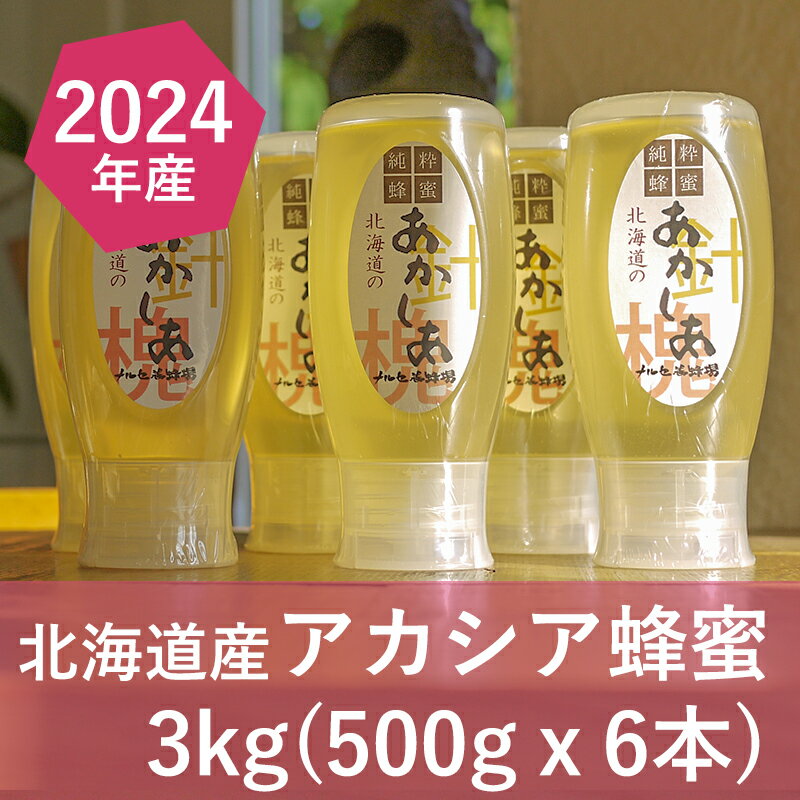 【ふるさと納税】【純粋蜂蜜】北海道産アカシア蜂蜜3kg（500gx6本） はちみつ ハチミツ ハニー