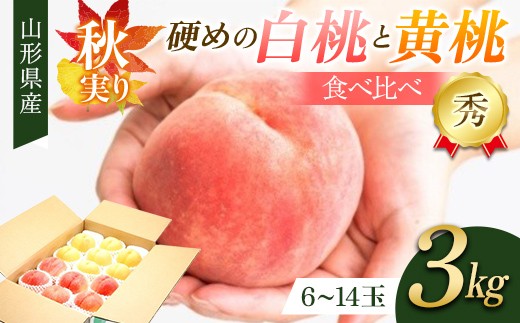秋実り 硬めの白桃と黄桃食べ比べ 3kg 秀品 FSY-2751