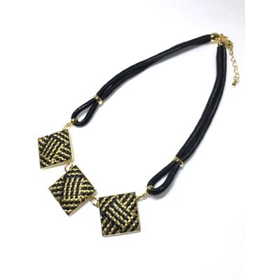 ふるさと納税 伊賀市 組紐ネックレス 　張　3個付　青海波　黒金　伊賀市 |  | 01