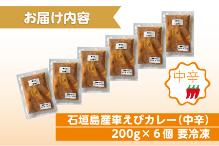 石垣島産車えびカレー（中辛）【冷凍 6食】石垣島のカレー専門店が作るご当地カレー　SK-6