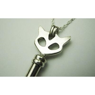ふるさと納税 館山市 銀の笛 猫の鍵、だけど笛　キーペンダント　ホイッスル　キャット　チェーン付き　シルバー |  | 01