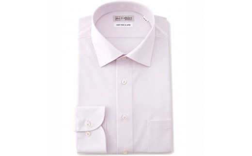 ［P.S.FA］i-shirt（アイシャツ）メンズ 長袖 ロンビック柄 セミワイド L.ピンク Lサイズ（首回り41cm／裄丈82cm）