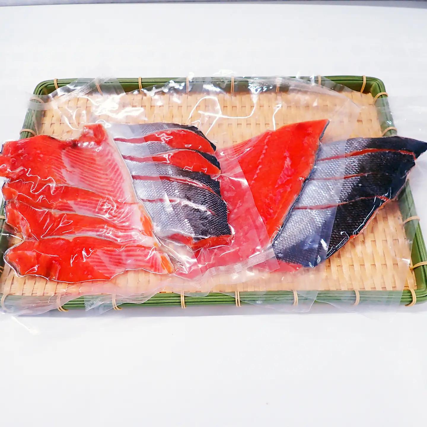 【北海道根室産】無添加甘汐天然紅鮭切身(1尾分)約1.2kg＜新物＞ B-14126