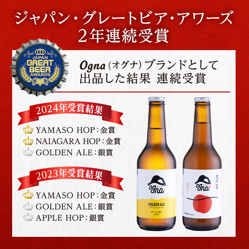 【数量限定 / 期間限定】南信州ビールOgna「宝剣岳エール」（330ml×12本セット）【駒ヶ根市産大麦麦芽使用】 お酒 晩酌 家飲み BBQ