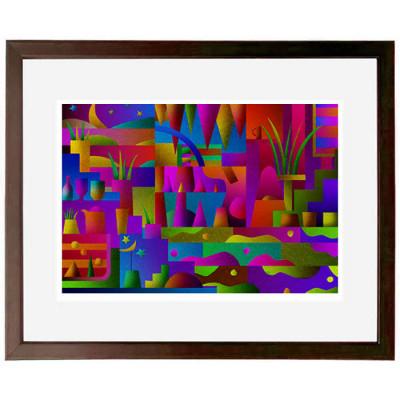 ふるさと納税 綾部市 ＼京都・綾部の癒やし系作家/【絵画】　シンボリックな生活　　額装サイズ526mmx412mm