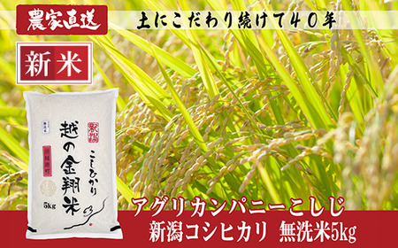 J8-7MN051A【越の金翔米】新潟県長岡産コシヒカリ無洗米5kg（特別栽培米）