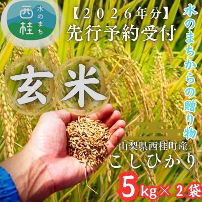 ふるさと納税 西桂町 【先行予約受付】山梨県西桂町産 富士山麓「水のまち」の令和8年産こしひかり合計10kg玄米5kg×2