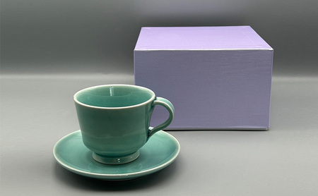青釉コーヒーカップ&ソーサー 陶器 化粧箱入り 食器 食洗機可 兵庫県 洲本市 淡路島