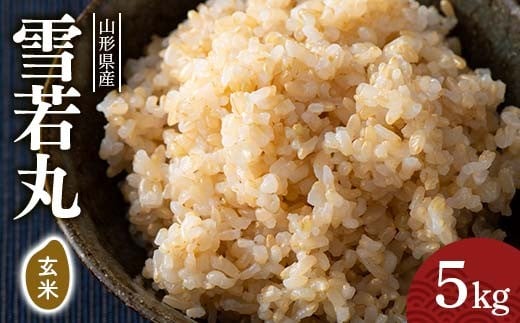 FYN6-289 令和7年度 山形県産 雪若丸 玄米 5kg お米 米 ごはん ご飯 げんまい 銘柄米 ブランド米 2025年 自宅 家庭 贈り物 プレゼント 贈答 ギフト 食品  山形県 西川町 月山