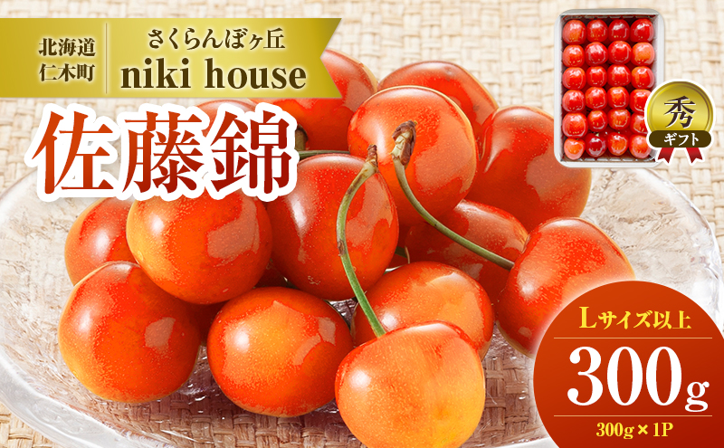 [先行受付] さくらんぼ 農園厳選 佐藤錦 サクランボ Lサイズ以上 300g（300g×1パック） 品質：ギフト向け フルーツ チェリー 果物 ギフト 北海道 仁木町 仁木 [小林信幸]