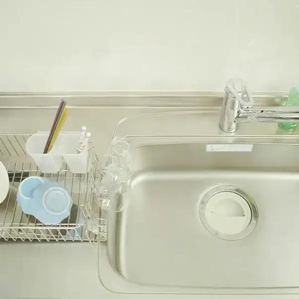 斜めに流れる1段水切り 左置き用 ステンレス製 燕三条製 キッチン用品 水切りラック bwsSELECTION [ビーワーススタイル]