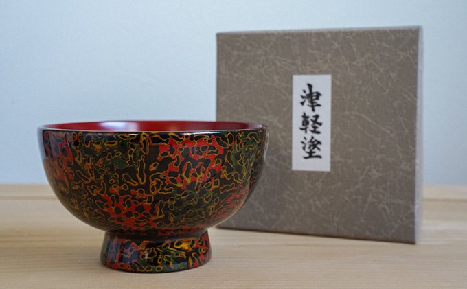 津軽塗　汁椀1客・唐塗 黒口呂上 食器 工芸品 伝統技術 手作り 