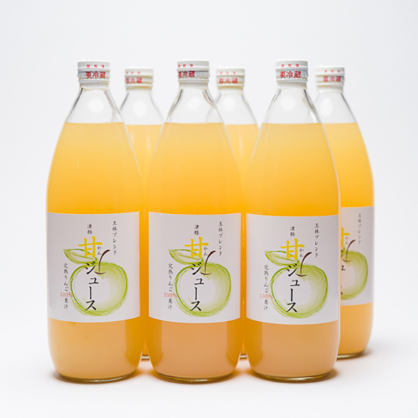 王林ブレンド津軽甘（かん）ジュース1L×6本入り