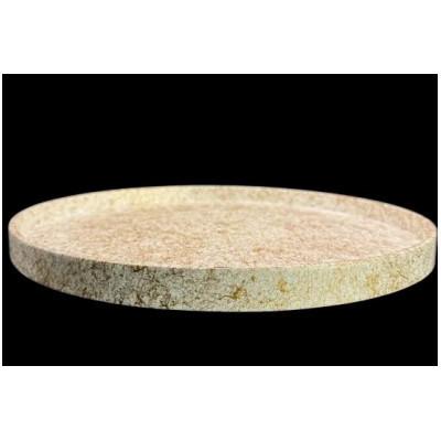 ふるさと納税 九度山町 木製 丸トレイ　乱糸 (マット仕上げ)　純白 |  | 02