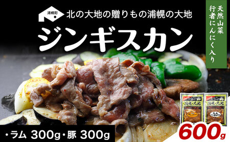北海道産 ジンギスカン ラム 豚 600g (各300g) 行者にんにく味