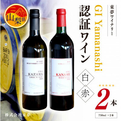 【ふるさと納税】東夢ワイナリー GI Yamanashi 認証ワイン赤・白 2本セット[750ml×2本]【配送不可地域：離島】【1382343】