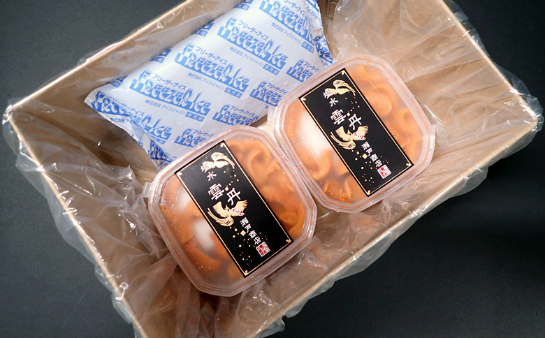 根室海鮮市場＜直送＞無添加むきたてムラサキウニ塩水パック50～60g×2P[5月下旬以降発送] A-28202