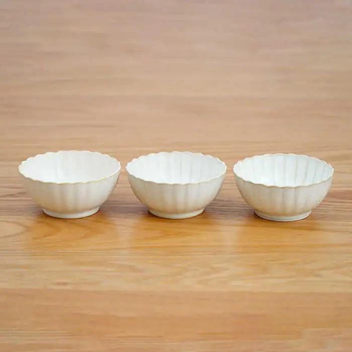【波佐見焼】花しのぎ 丸小付 小鉢 （白） 3点セット 食器 皿 【団陶器】 [PB101] 波佐見焼