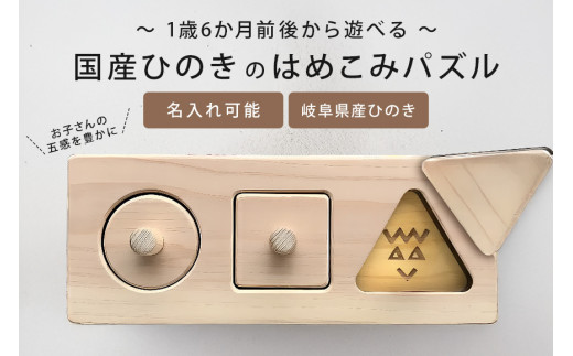 岐阜県産ひのきを使った木のはめこみパズル (358)
