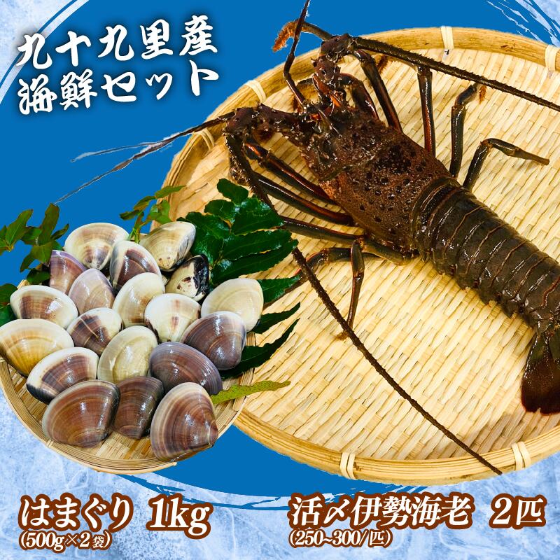 【ふるさと納税】 【9月以降順次発送】 伊勢海老 活〆冷凍伊勢海老 250~300g 2匹 ・冷凍はまぐり 500g × 2p セット お刺身 海老 エビ 刺し身 エビマヨ 味噌汁 天ぷら 天丼 鬼瓦焼き グラタン 味噌汁 酒蒸し だし ダシ 出汁 クラムチャウダー 甘み 治吉水産 千葉県 旭市