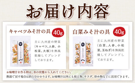 国産 乾燥野菜 みそ汁 2種セット キャベツ 1袋 白菜 1袋 合計 2袋 吉良食品 《30日以内に出荷予定(土日祝除く)》 熊本県 大津町 野菜 乾燥野菜 味噌汁 みそ汁 時短 簡単 便利