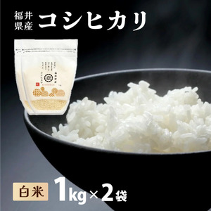 【定期便6回】福井県産 コシヒカリ 精米 2kg（1kg×2）＜令和7年産 新米 / 数量限定 ＞【米 コメ お米 精米 白米 無洗米 玄米 ご飯 飯 こしひかり ブランド米 国産】[095-t06-a201]