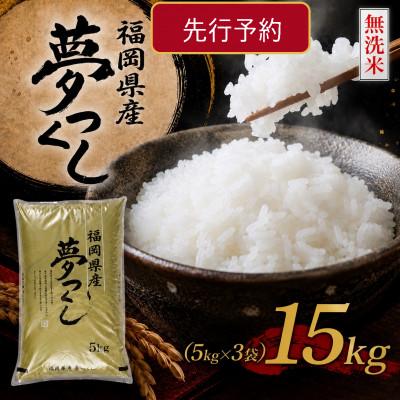 ふるさと納税 春日市 《無洗米》【8年産　新米】9月〜発送【食味鑑定士厳選】福岡県産夢つくし15k(5k×3袋)(春日市)