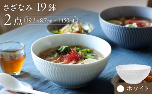 【美濃焼】 さざなみ 19鉢 ホワイト 2枚セット 瑞浪市 / JS企画 皿 お皿 プレート 食器 [AZAZ073]